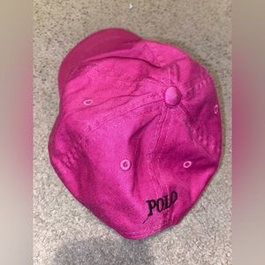 Pink Polo hat with adjustable head strap